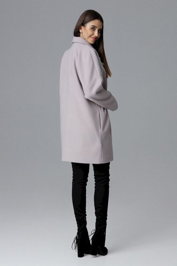 Beige Coat in Women`s Coats, Jackets with Polyester and Viscose