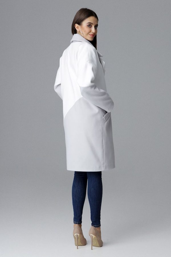 Grey Coat in Women`s Coats, Jackets with Polyester and Viscose