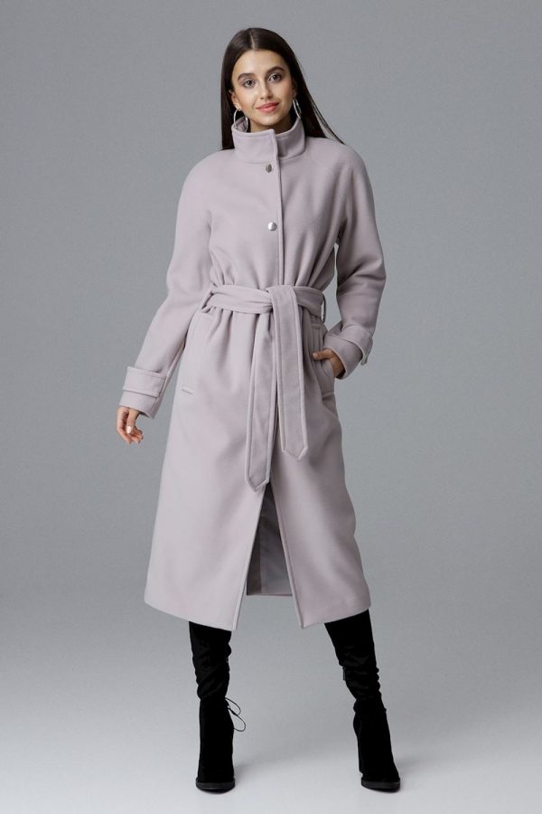 Beige Coat in Women`s Coats, Jackets with Polyester and Viscose