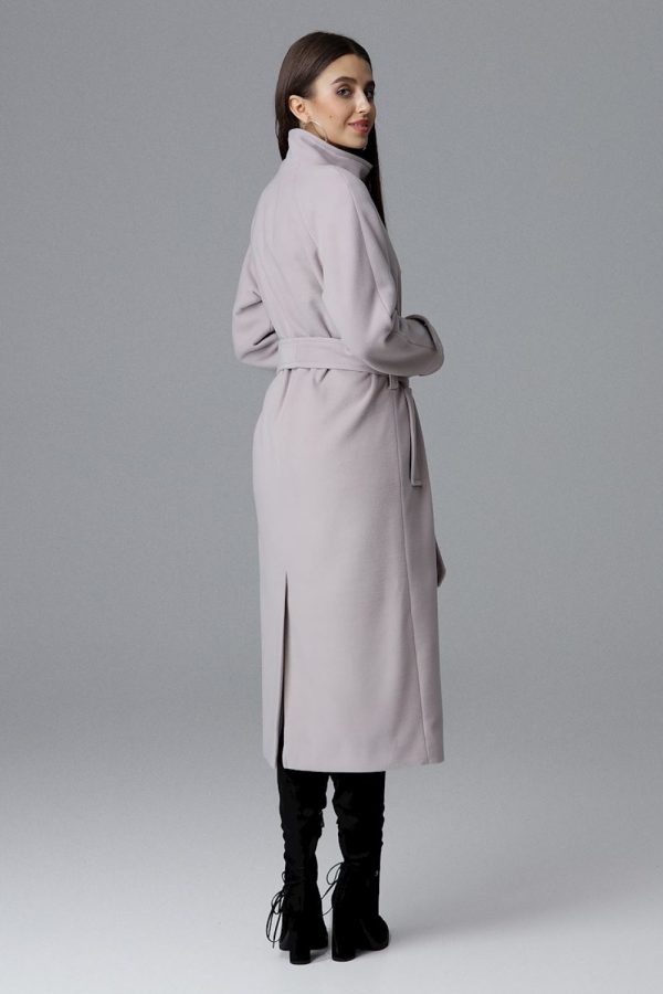 Beige Coat in Women`s Coats, Jackets with Polyester and Viscose