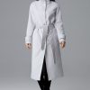 Grey Coat in Women`s Coats, Jackets with Polyester and Viscose