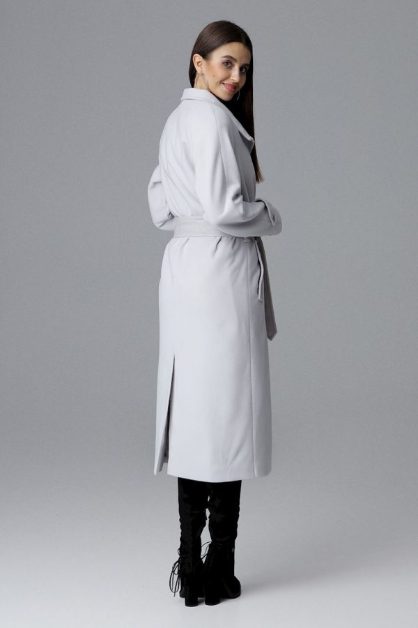 Grey Coat in Women`s Coats, Jackets with Polyester and Viscose