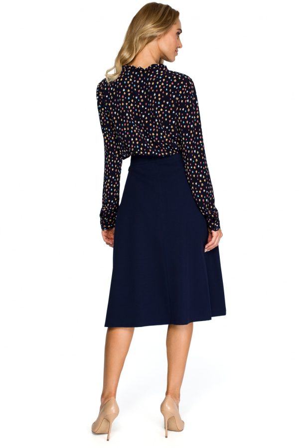 Navy Blue Skirt in Skirts with Spandex, Polyester and Viscose