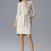Beige Cocktail Dress in Formal Dresses, Cocktail Dresses with Spandex and Polyester