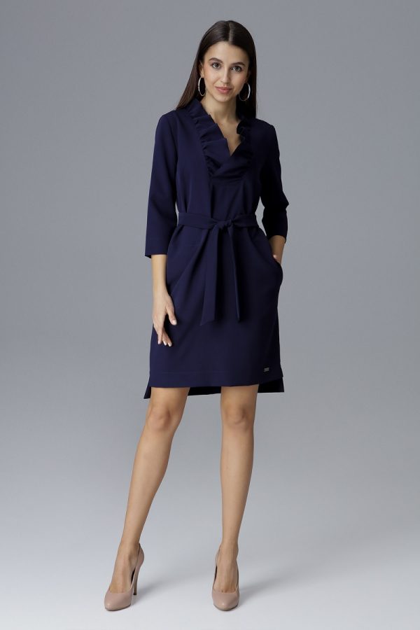 Navy Blue Cocktail Dress in Formal Dresses, Cocktail Dresses with Spandex and Polyester