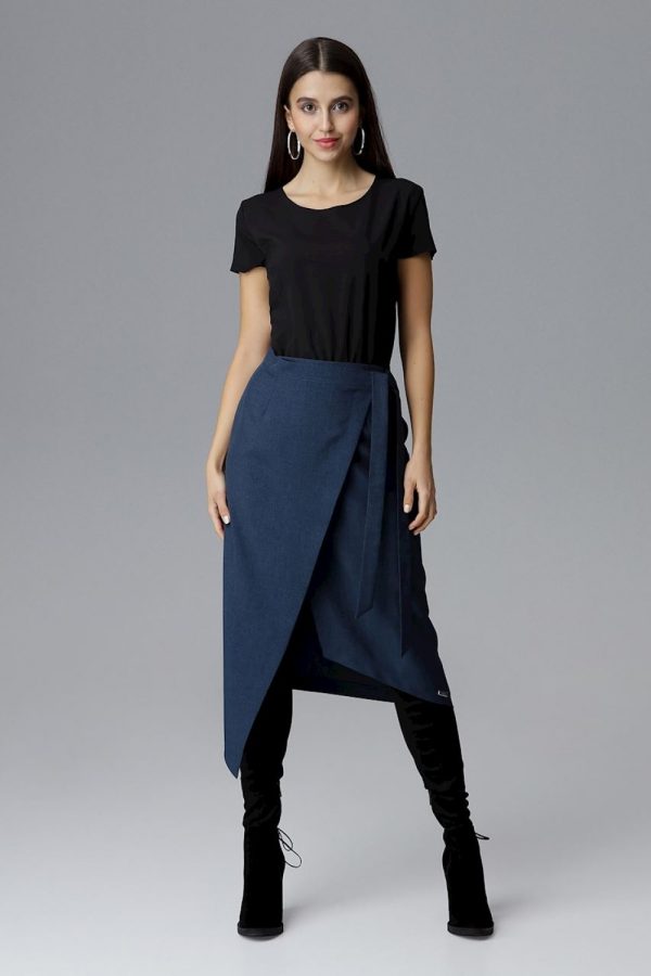 Navy Blue Skirt in Skirts with Polyester