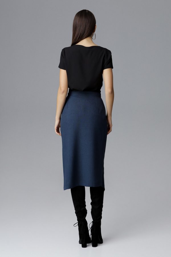 Navy Blue Skirt in Skirts with Polyester