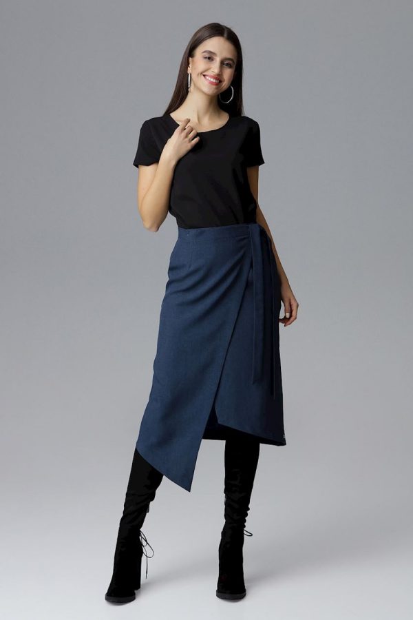 Navy Blue Skirt in Skirts with Polyester
