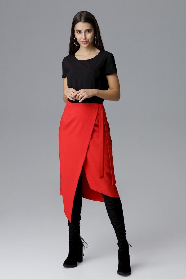 Red Skirt in Skirts with Polyester