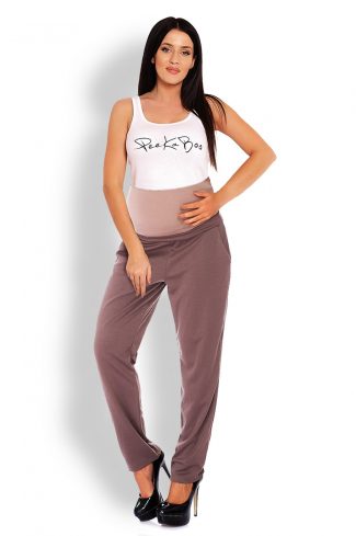 beige Maternity pants model 126080 PeeKaBoo