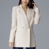 Beige Jacket in Jackets, Vests For Women with Spandex and Polyester