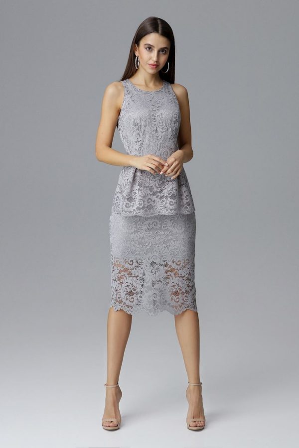 Grey Evening Dress in Evening Dresses with Spandex and Polyester