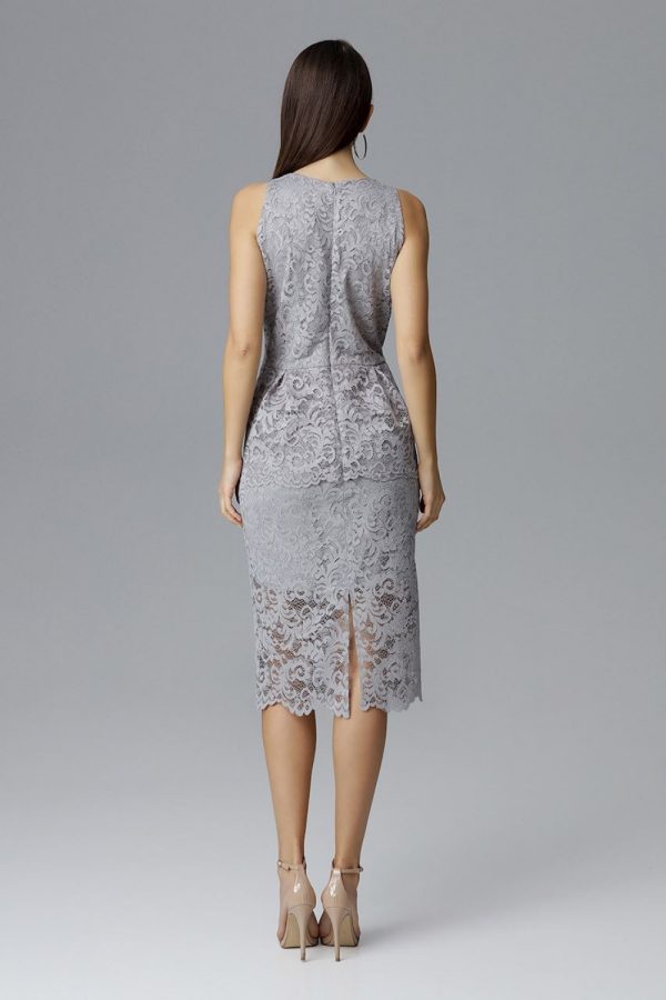 Grey Evening Dress in Evening Dresses with Spandex and Polyester