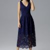 Navy Blue Evening Dress in Evening Dresses with Spandex and Polyester