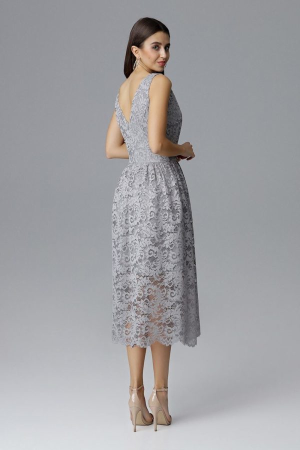 Grey Evening Dress in Evening Dresses with Spandex and Polyester