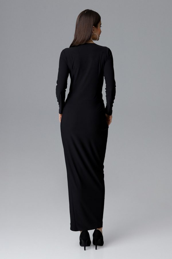 Black Long Dress in Evening Dresses with Spandex and Polyester