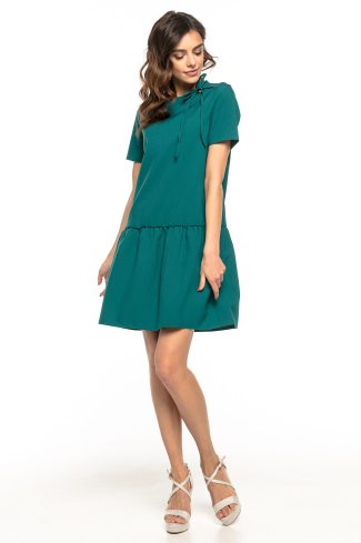 Green Daydress in Day Dresses with Spandex and Polyester