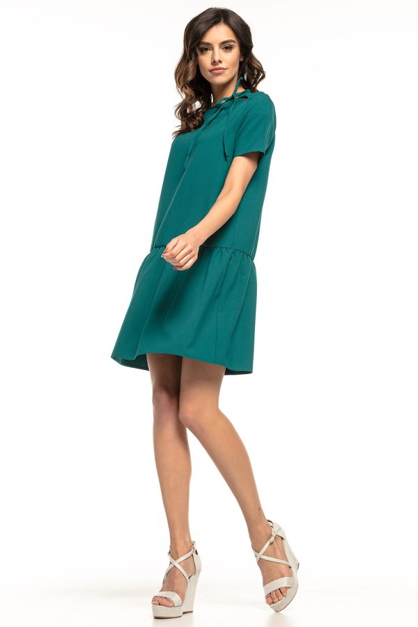 Green Daydress in Day Dresses with Spandex and Polyester