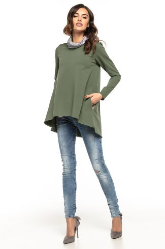 832690 Green Tunic in Women`s Blouses, Tunics with Cotton, Spandex and Polyester