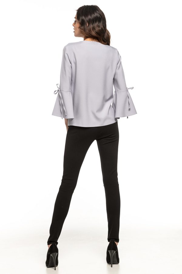 Grey Blouse 6 in Spandex and Polyester