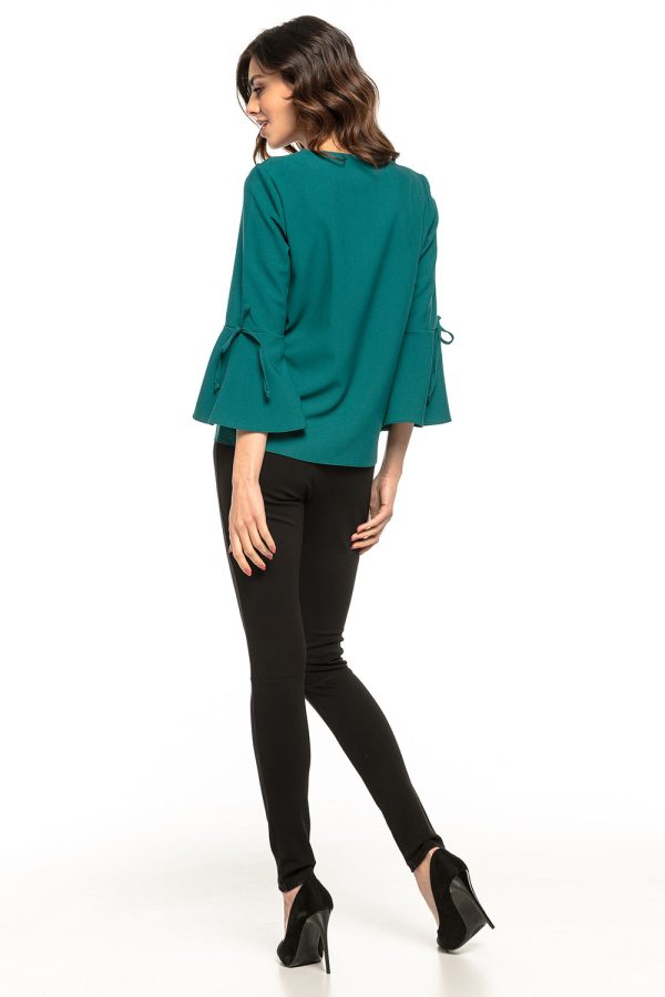 Green Blouse 6 in Spandex and Polyester