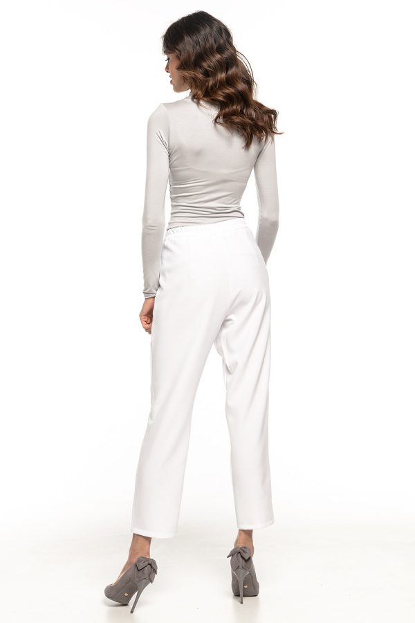 White Women Trousers in Pants, Trousers, Shorts with Spandex and Polyester