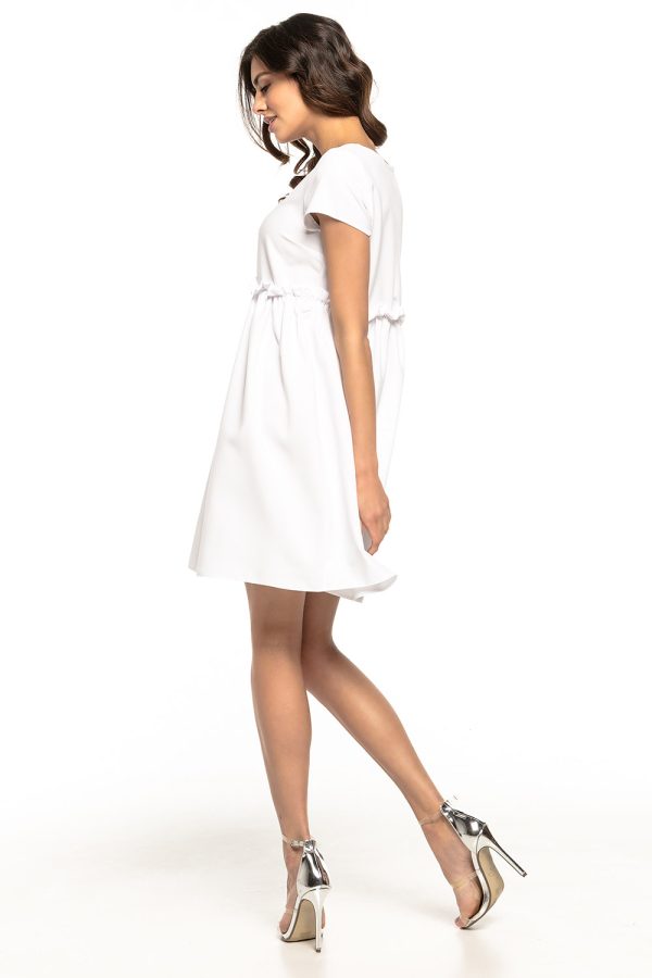 White Daydress in Day Dresses with Spandex and Polyester