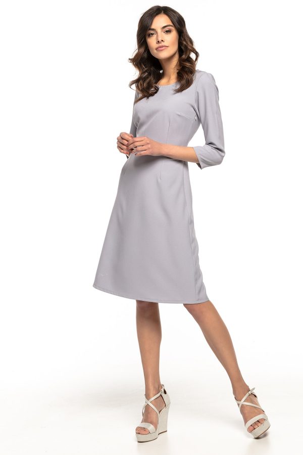 Grey Daydress in Day Dresses with Spandex and Polyester