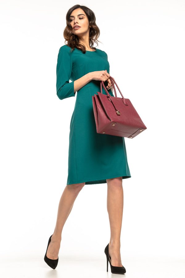 Green Daydress in Day Dresses with Spandex and Polyester