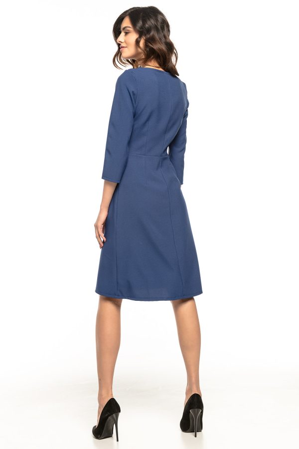 Navy Blue Daydress in Day Dresses with Spandex and Polyester