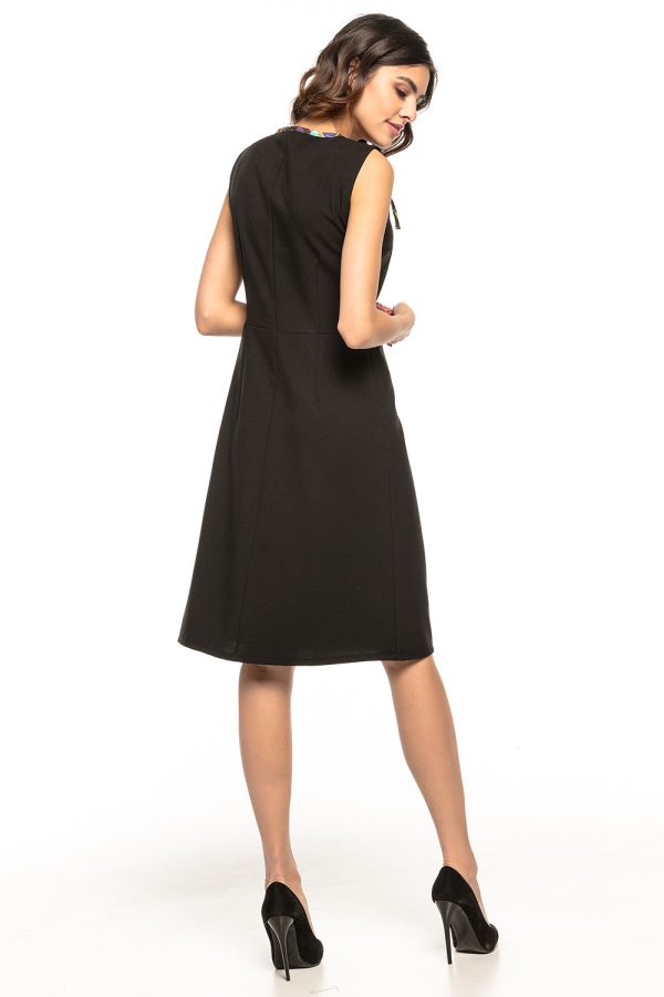 Black Daydress in Day Dresses with Spandex and Polyester