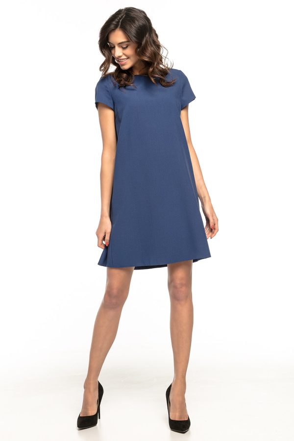 Navy Blue Daydress 1 in Spandex and Polyester