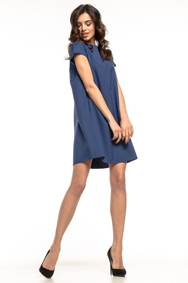 Navy Blue Daydress 1 in Spandex and Polyester
