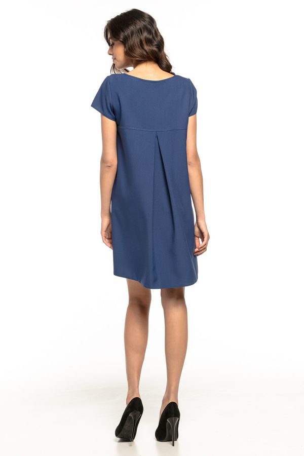 Navy Blue Daydress 1 in Spandex and Polyester