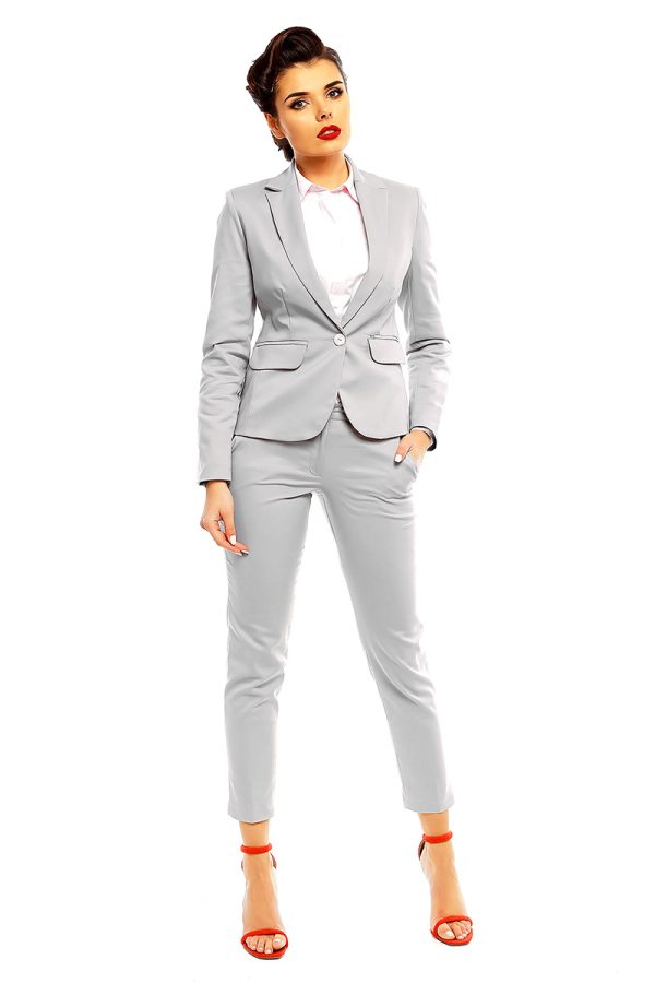 Grey Jacket in Jackets, Vests For Women with Cotton, Spandex and Nylon