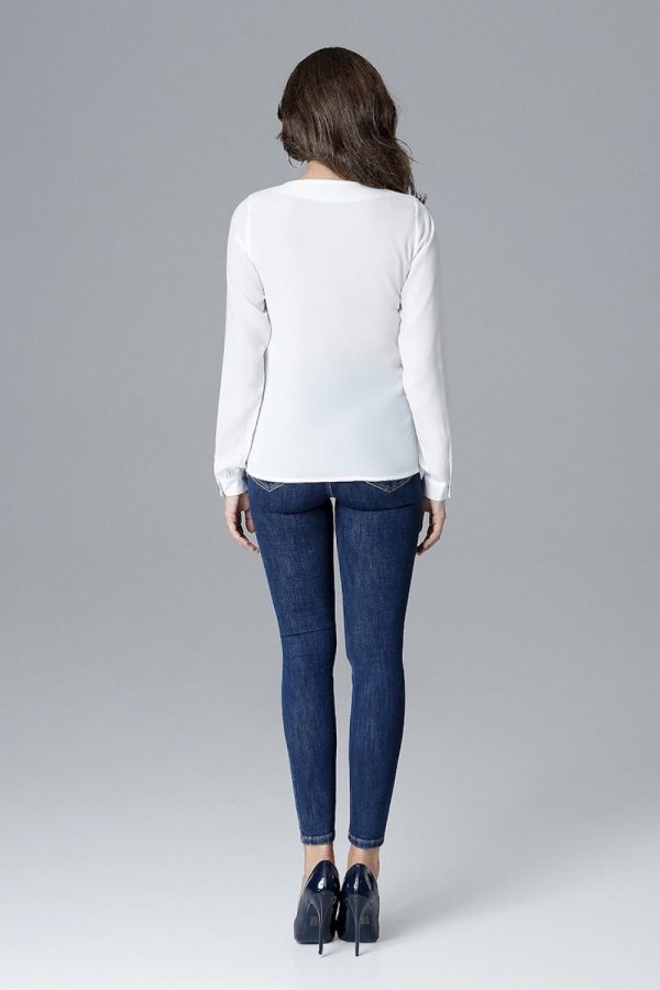 Beige Blouse in Women`s Blouses, Tunics with Lycra, Polyester and Viscose