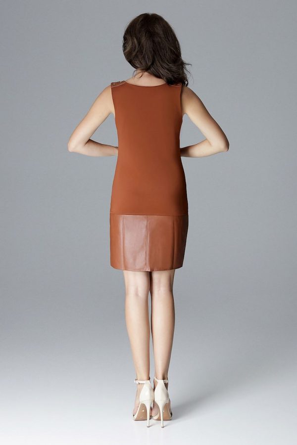 Brown Short Dress in Evening Dresses with Spandex and Polyester