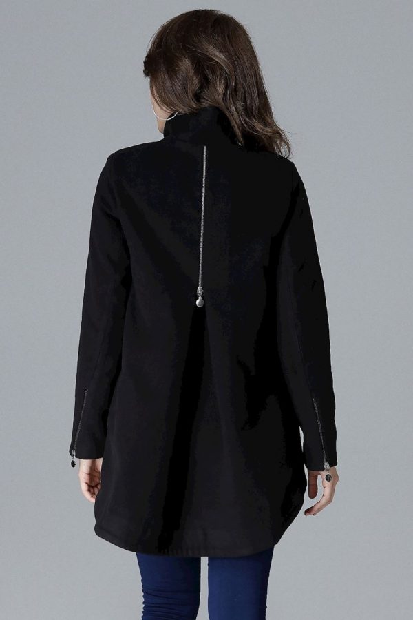 Black Jacket in Women`s Coats, Jackets with Polyester and Viscose