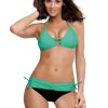 Green Swimsuit Two Piece in Two-Piece Swimsuits, Tops, Swimsuit Bottoms with Spandex and Polyamide