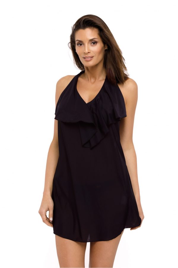 Black Beach Tunic in Beach Dresses, Cover-Ups, Pareos with Spandex and Polyamide