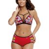 Red Swimsuit Two Piece in Two-Piece Swimsuits, Tops, Swimsuit Bottoms with Spandex and Polyamide