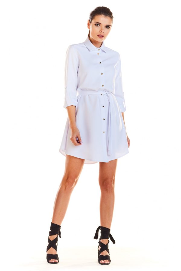 White Daydress in Day Dresses with Spandex and Polyester
