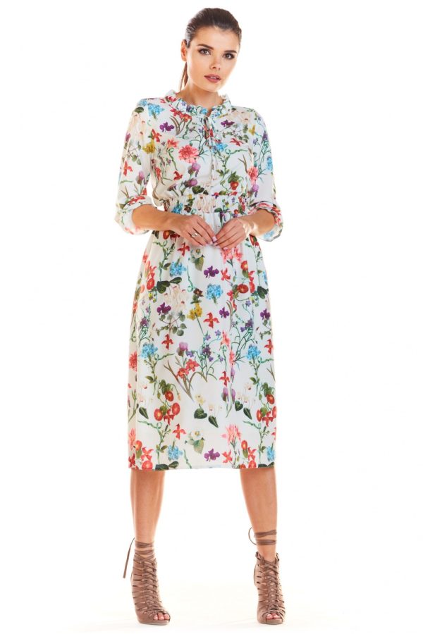 Beige Daydress in Day Dresses with Spandex and Polyester