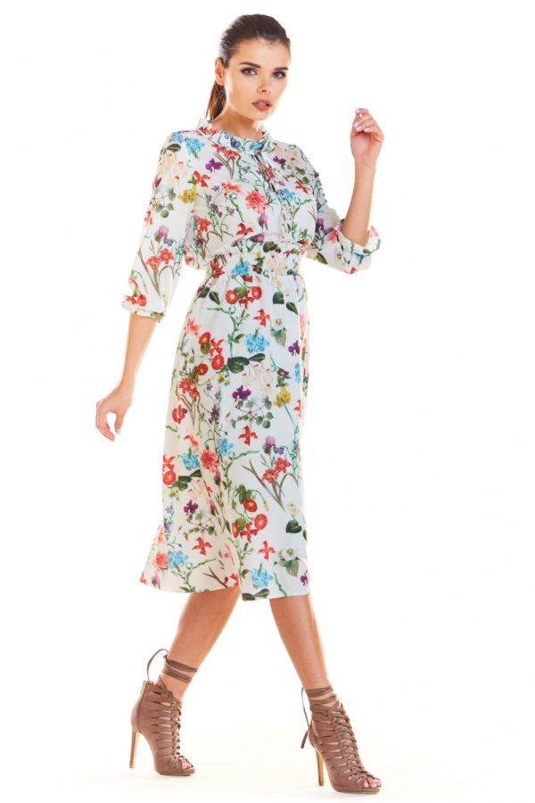 Beige Daydress in Day Dresses with Spandex and Polyester