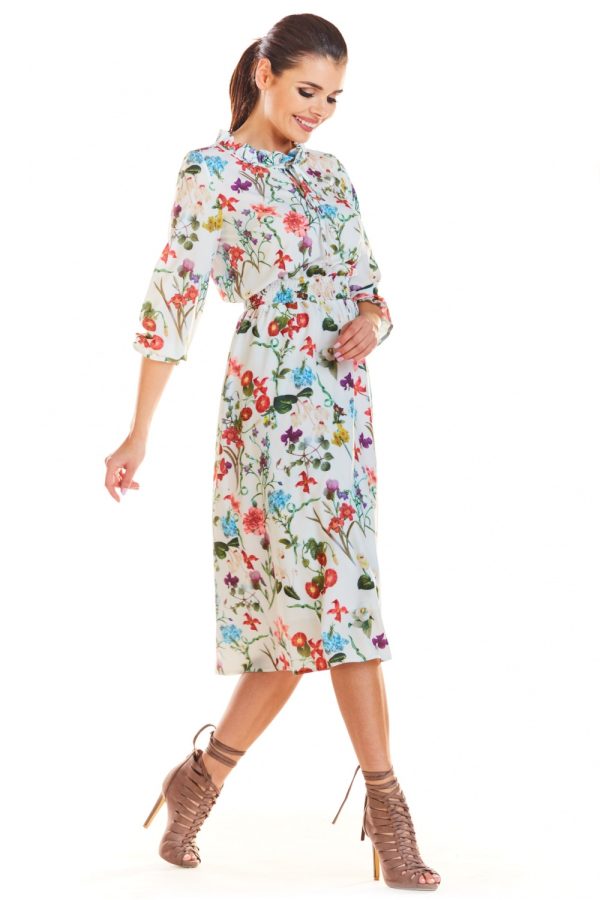 Beige Daydress in Day Dresses with Spandex and Polyester