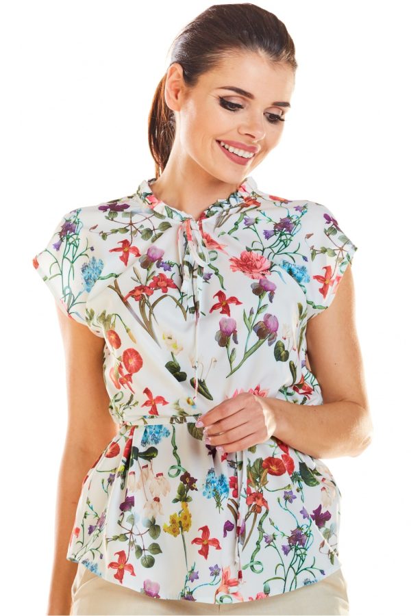 Beige Blouse in Women`s Blouses, Tunics with Spandex and Polyester