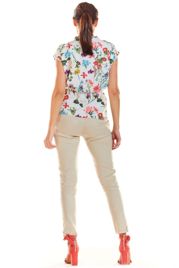 Beige Blouse in Women`s Blouses, Tunics with Spandex and Polyester