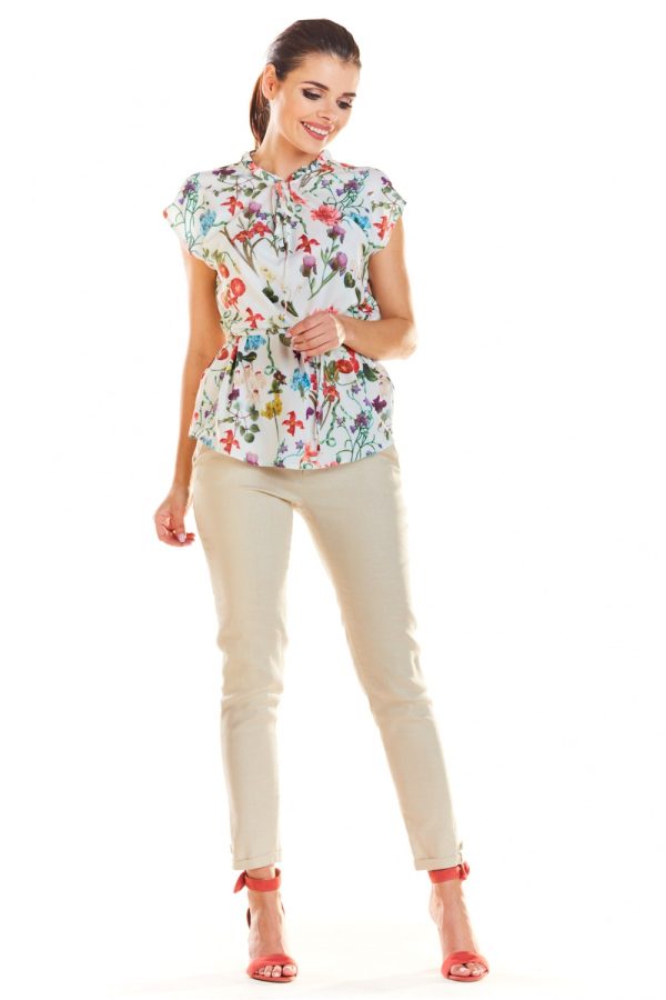 Beige Blouse in Women`s Blouses, Tunics with Spandex and Polyester