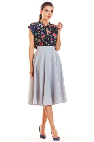 Grey Skirt in Skirts with Spandex and Polyester