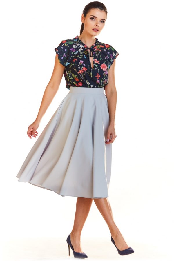 Grey Skirt in Skirts with Spandex and Polyester
